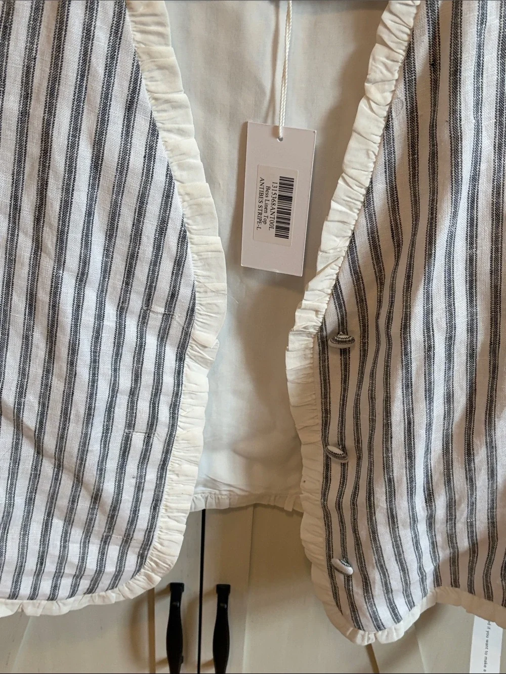 Reformation Soft Stripe Ruffle top